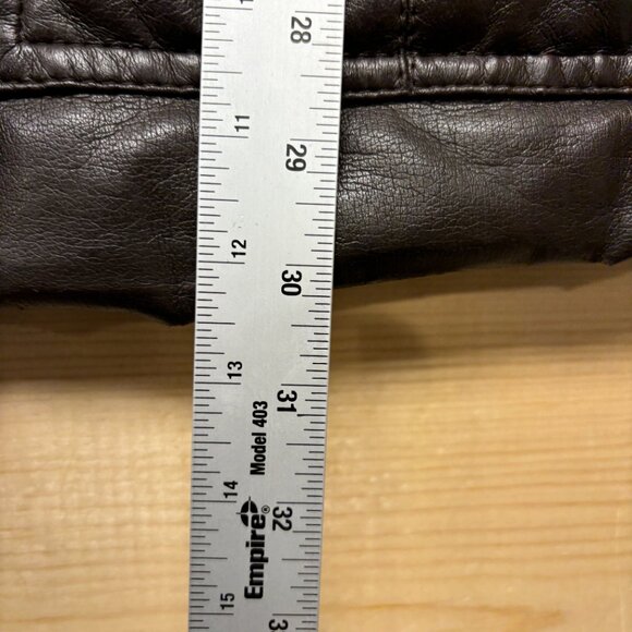 Vintage Kentfield Jacket Mens 42 Brown Sherpa Lined Faux Leather Coat 80s - Picture 9 of 15